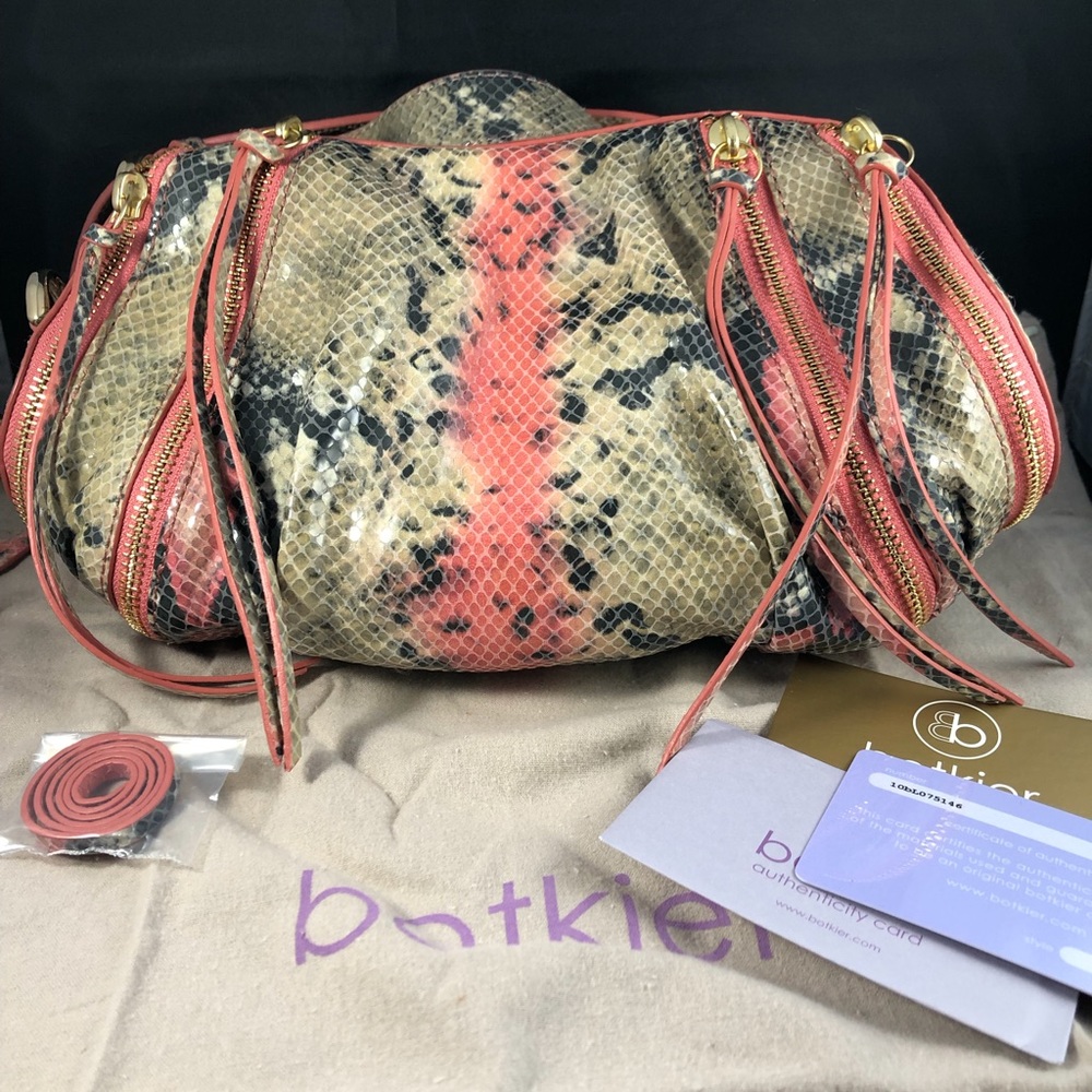 Botkier Howard Street Beige/Peach Snakeskin Bag